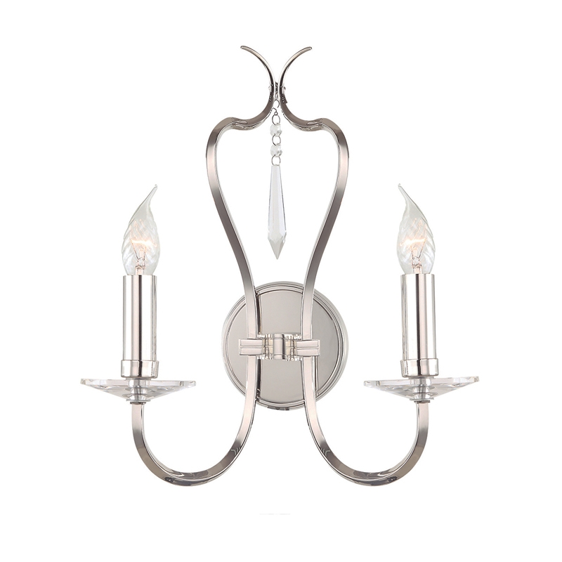 Sincere Double Polished Nickel Wall Light